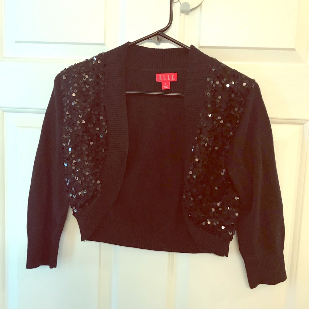 💘Elle Black Sequin Cardigan Sweater